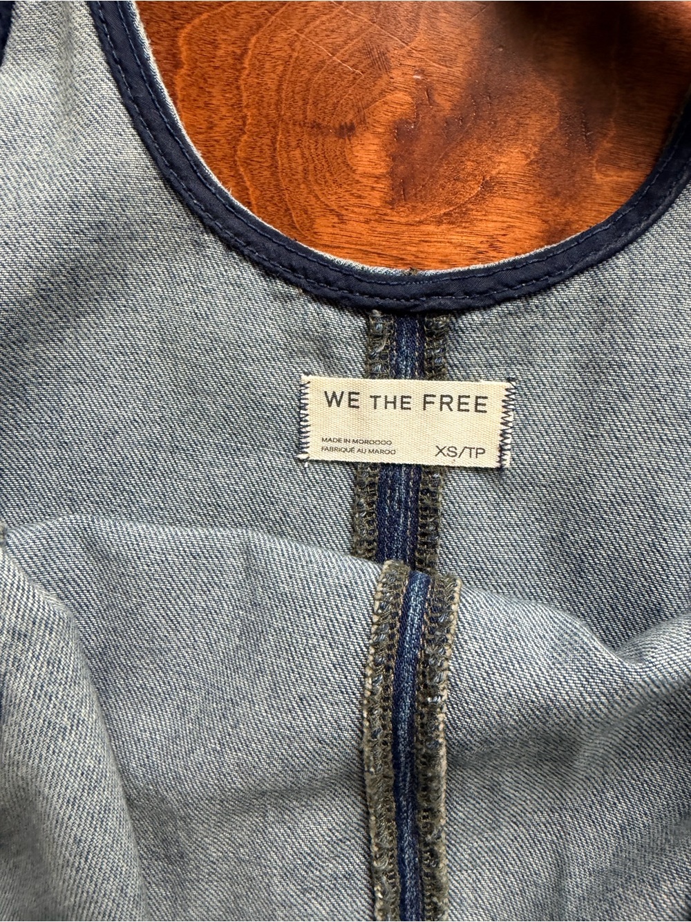 Free People Blue Denim Shortall Romper - Picture 4 of 5